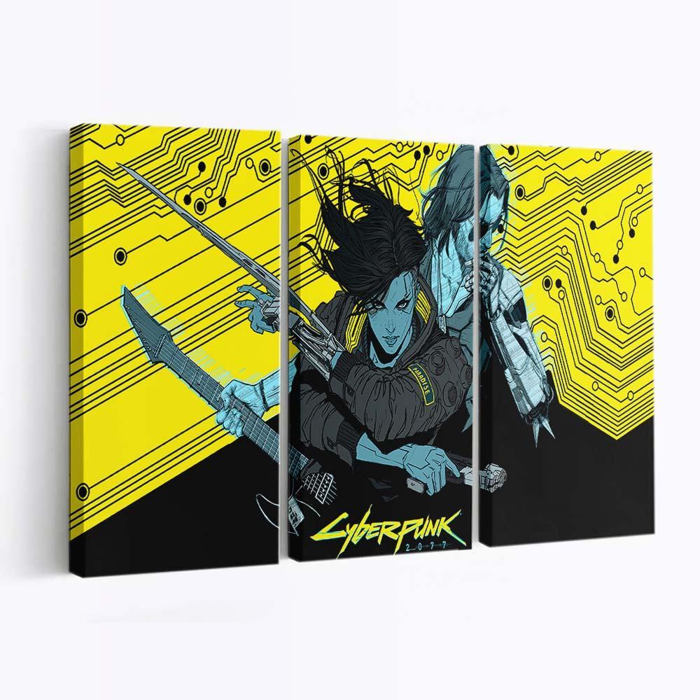 cyberpunk 2077 yellow art 4k bd